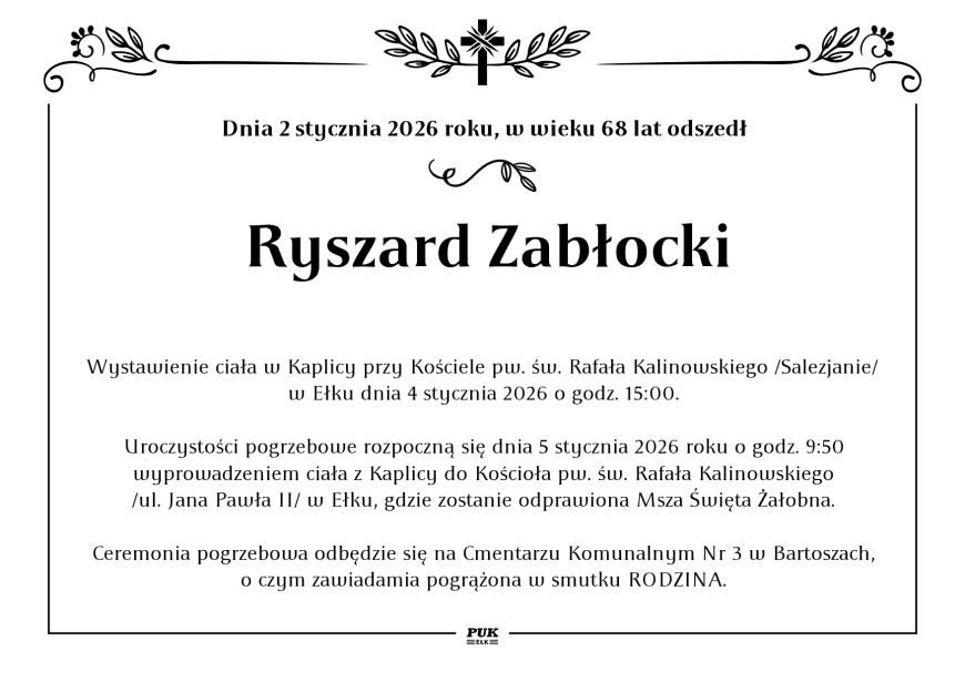 Ryszard Zabłocki - nekrolog